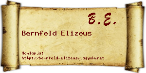 Bernfeld Elizeus névjegykártya